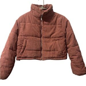 Women’s Blush Cropped Puffer Jacket by Ambiance Outwear size Medium